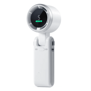 Portable Handheld Turbo Fan, 5 Gear Wind, Battery Operated, White - Image 1